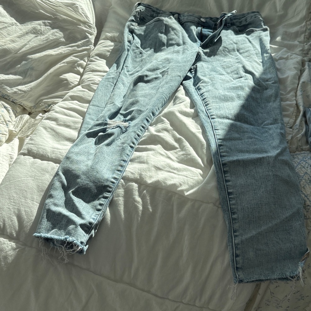 Express Light Blue Distressed Jeans